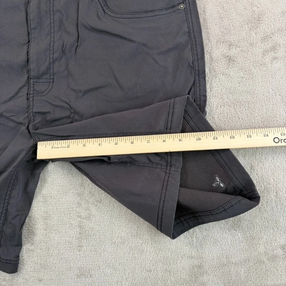 prAna Brion Quick Dry Stretch Performance Shorts in Charcoal Men 40 Hiking
